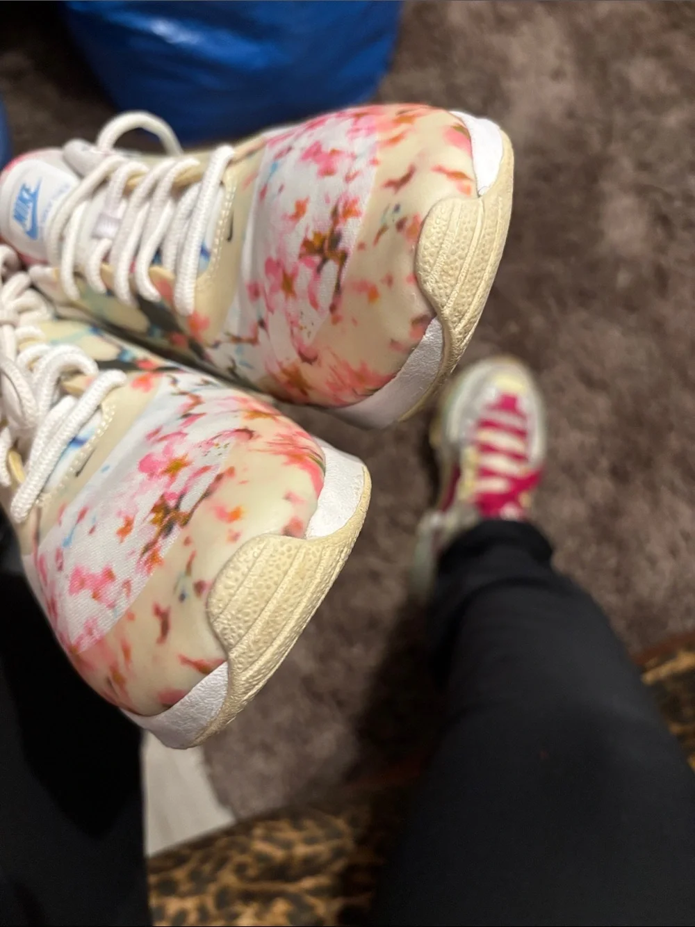 Nike Air Max Thea Cherry Blossom Floral Sneakers - White/Pink/Yellow size 8